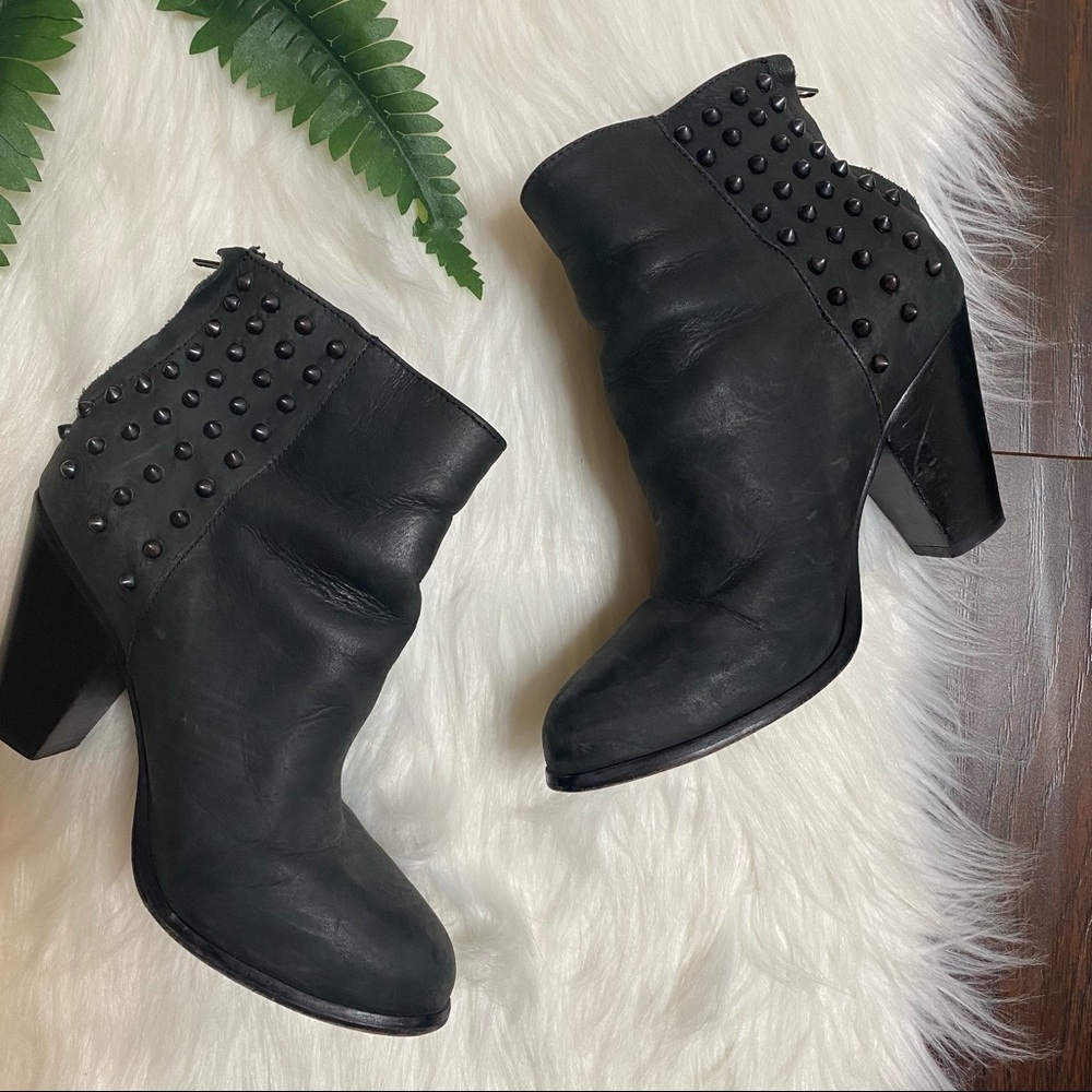 Steve Madden Black Ankle Boots with Studded Detail